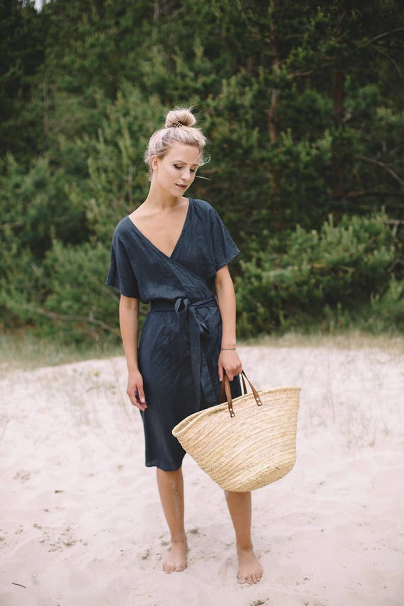 Loose wrap dress hotsell