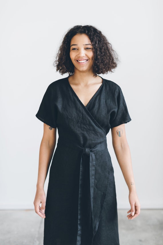 linen dress wrap