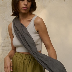Ready to ship - Linen scarf - Softened linen scarf - Long linen scarf - Unisex linen scarf - Linen scarves