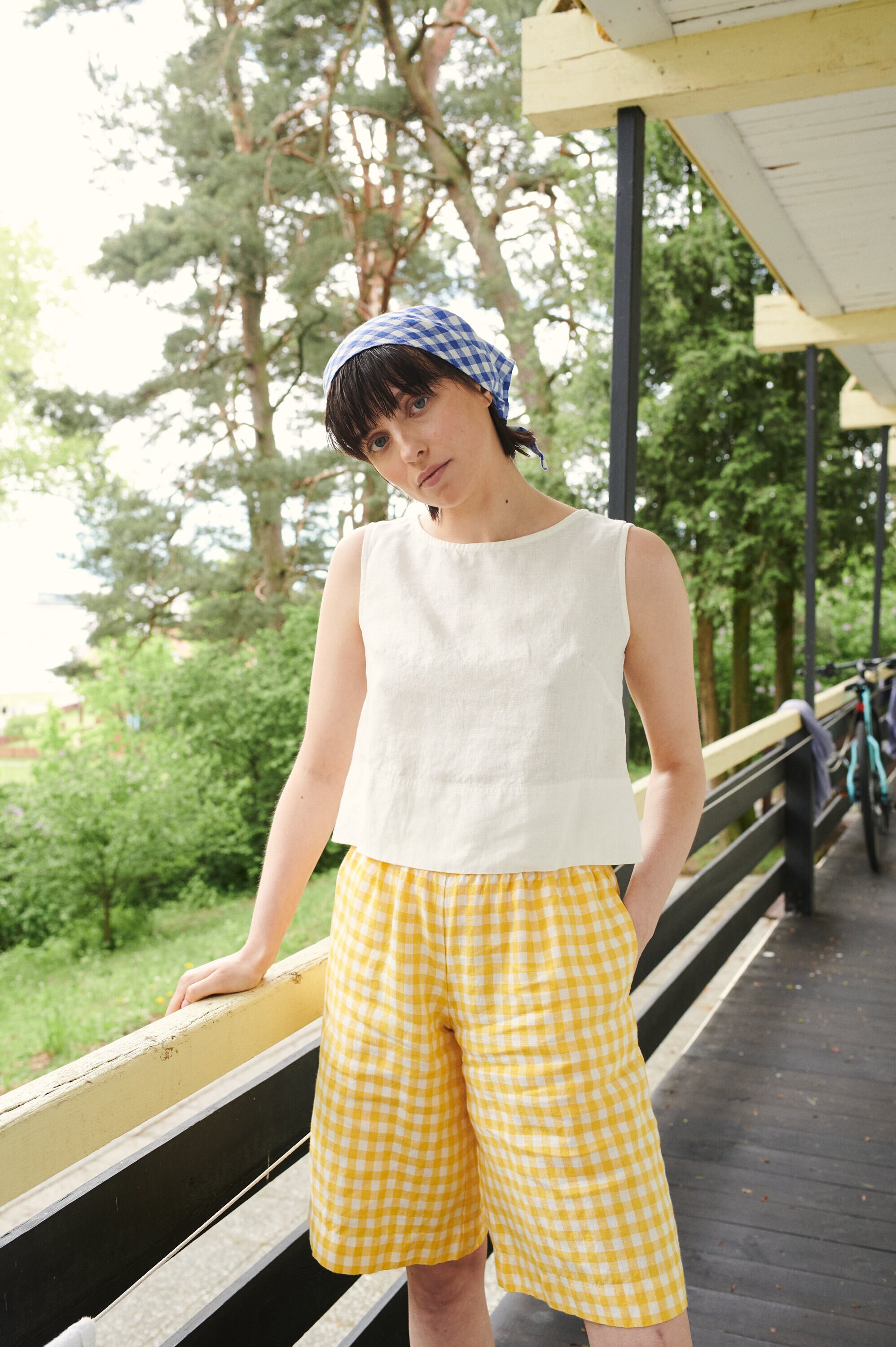 Crop Milky White Top Basic Linen Top 