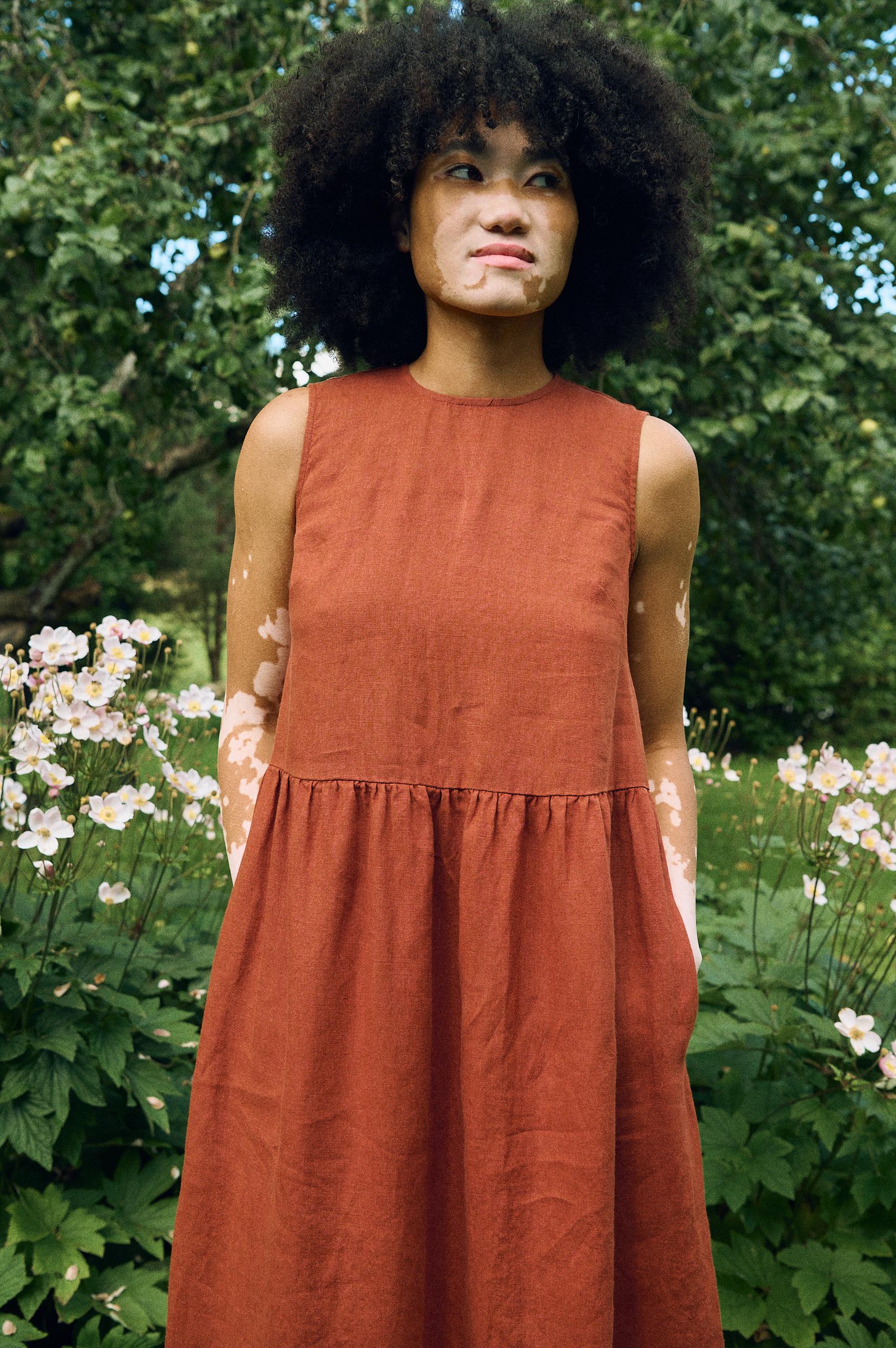 Ieva Terracotta Linen Dress - Smock Dress - Sleeveless Dress - Linen Dress - Oversized Dress - Summer Dress - Terracotta Dress - Maxi Dress