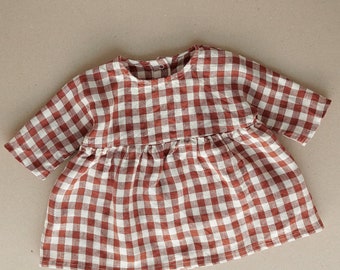 Baby gingham linen dress