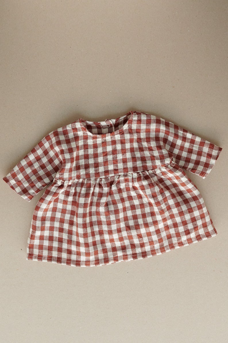 Baby gingham linen dress image 1