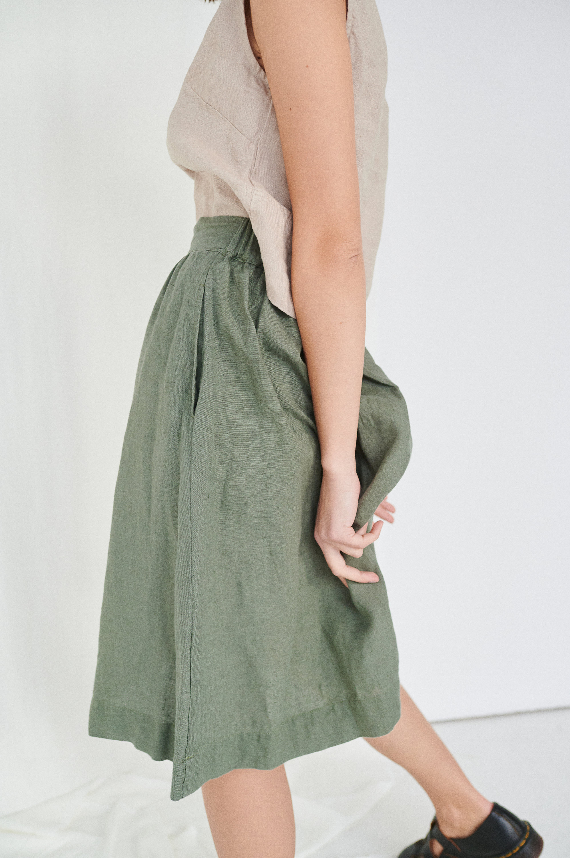 Laura Pine Green Skirt Midi Linen Skirt Linen Skirt A Etsy