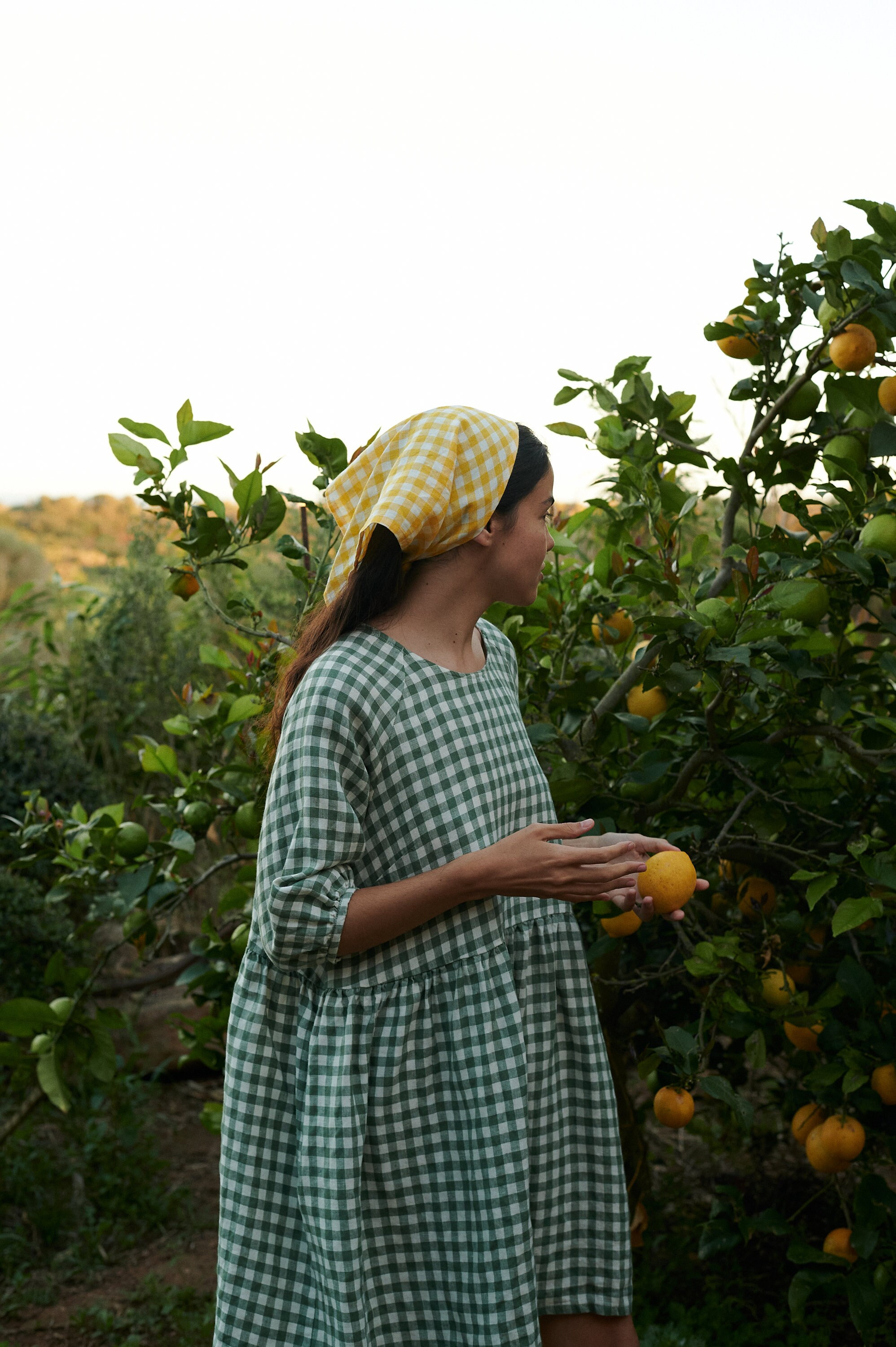Green and white gingham dress clearance