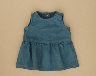 Sleeveless baby linen dress