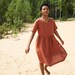Anna terracotta dress  - Simple linen dress - Summer dress - Everyday dress - Casual dress - Oversized dress - Maternity dress 