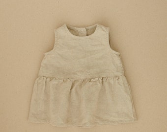 Sleeveless baby linen dress