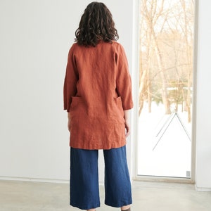 Juniper Terracotta Jacket Linen Jacket Linen Coat Oversized Linen ...