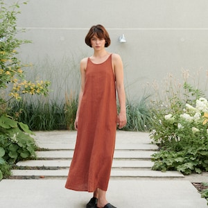 Spaghetti Strap Dresses with Flutter Sleeves Terracotta Plus Size main image 1