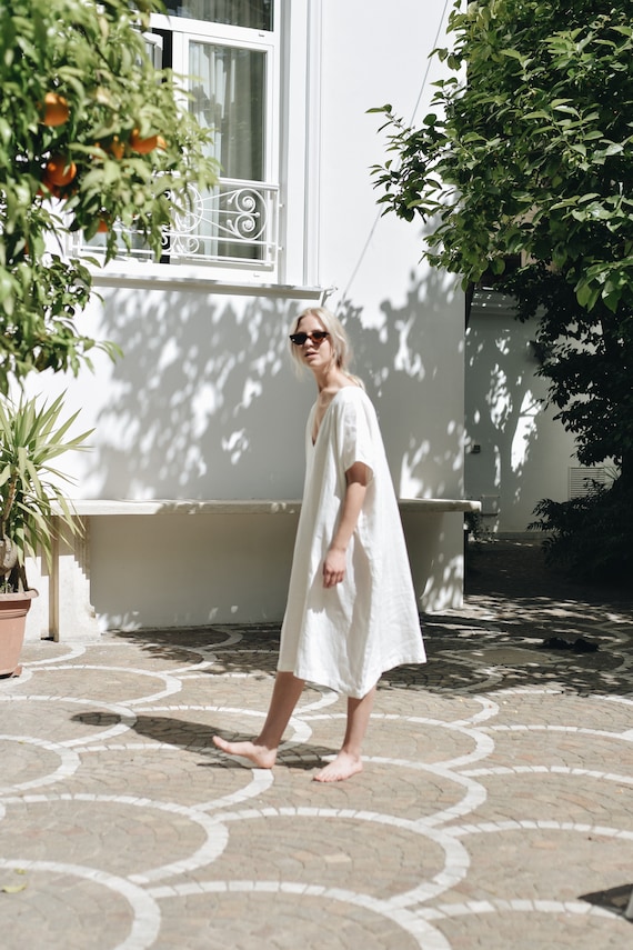 Etsy white linen dress new arrivals