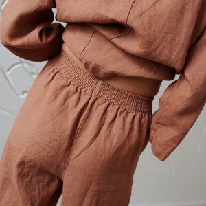 Mocha Mousse Linen Shirt & Pant Set