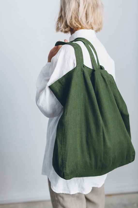 Merci - Non Merci Left Bank cotton tote bag - Green