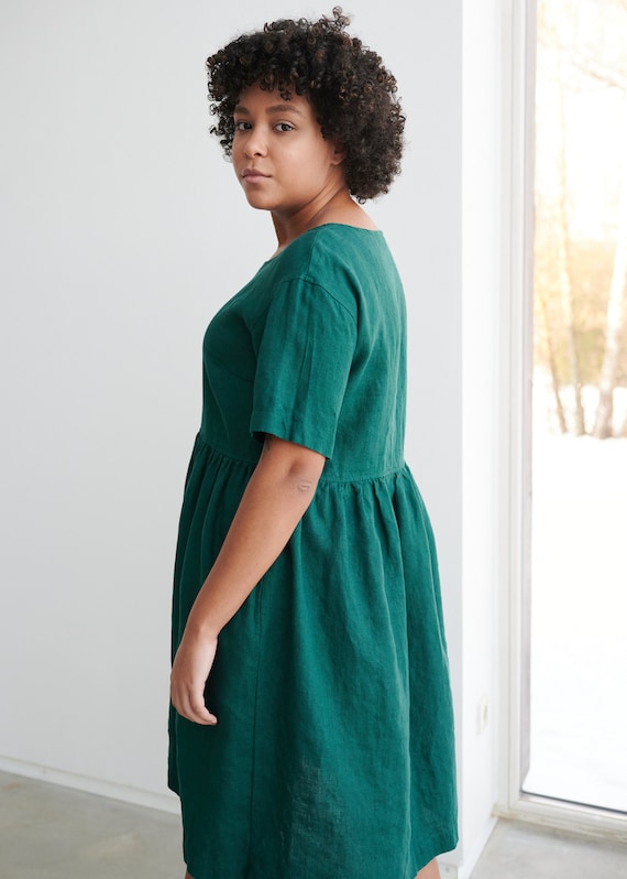 emerald green casual dress