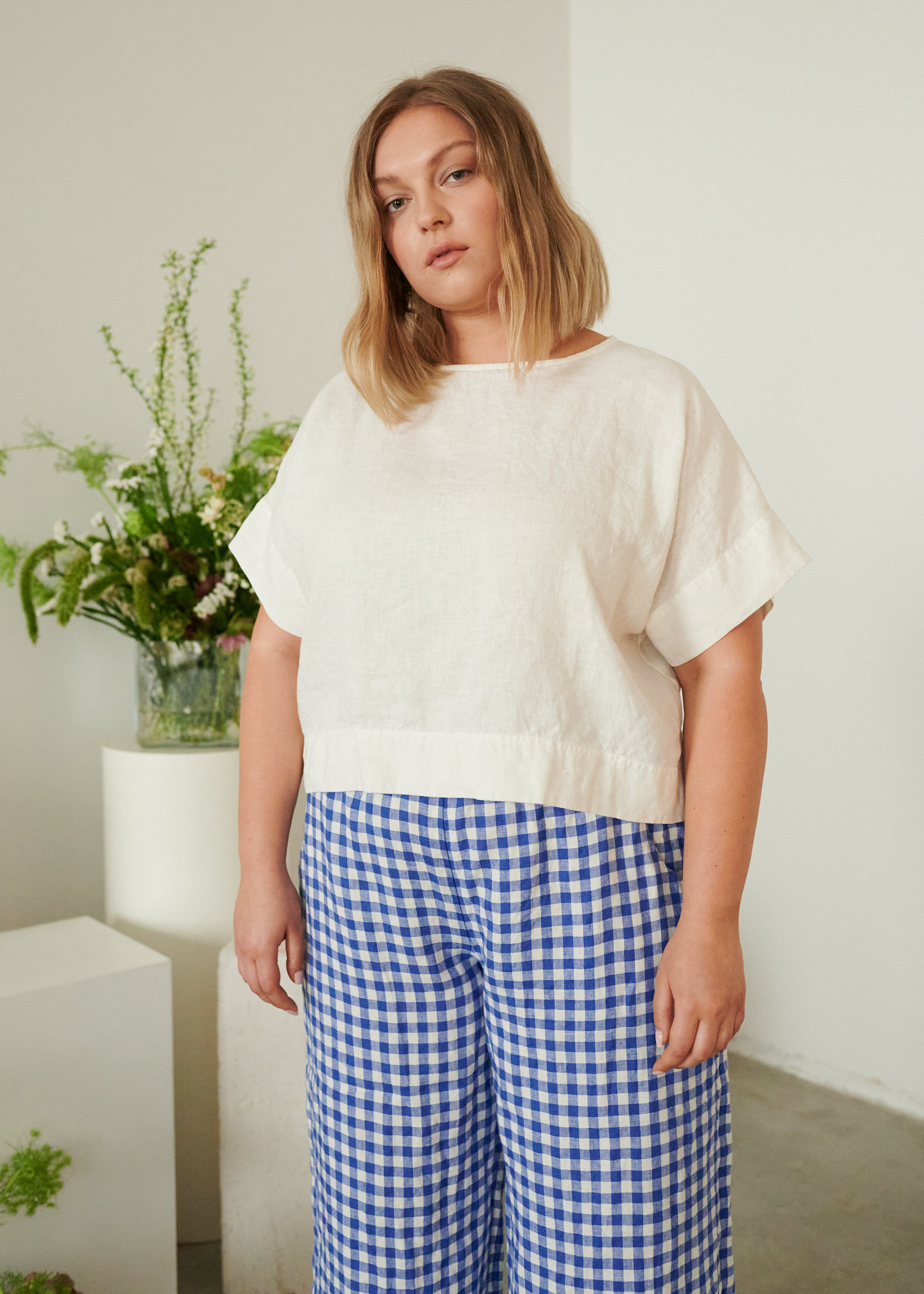 Willow Gingham Trousers - Blue