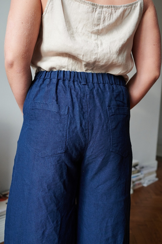 Frankie Heavy Navy Blue Trousers Heavy Linen Pants Linen Trousers Linen  Barrel Pants Washed Heavy Linen Pants -  Canada