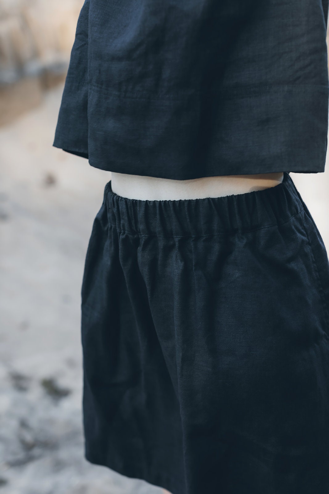 Breeze Black Skirt Linen Skirt Minimal Linen Skirt Midi | Etsy