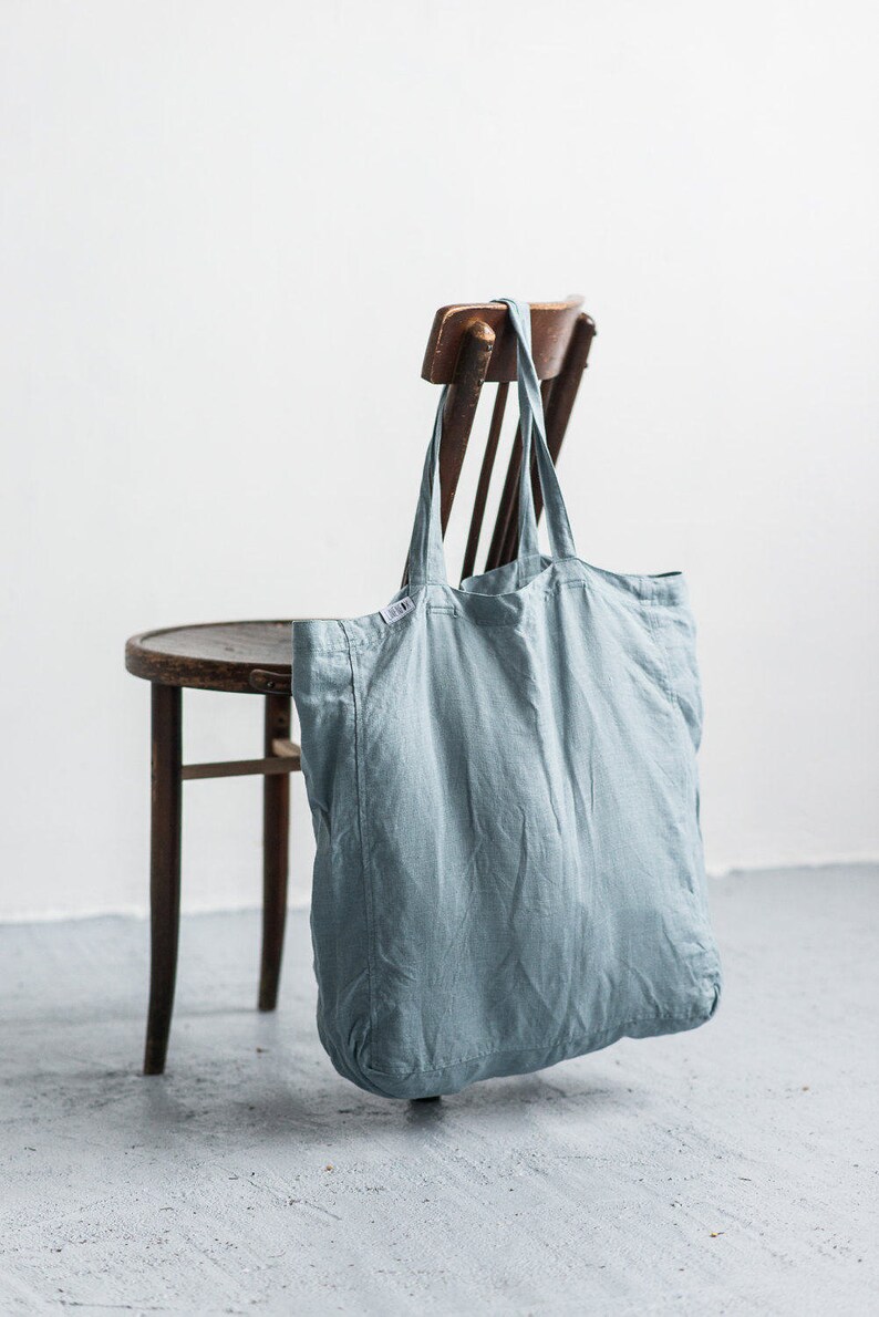 large linen tote bag