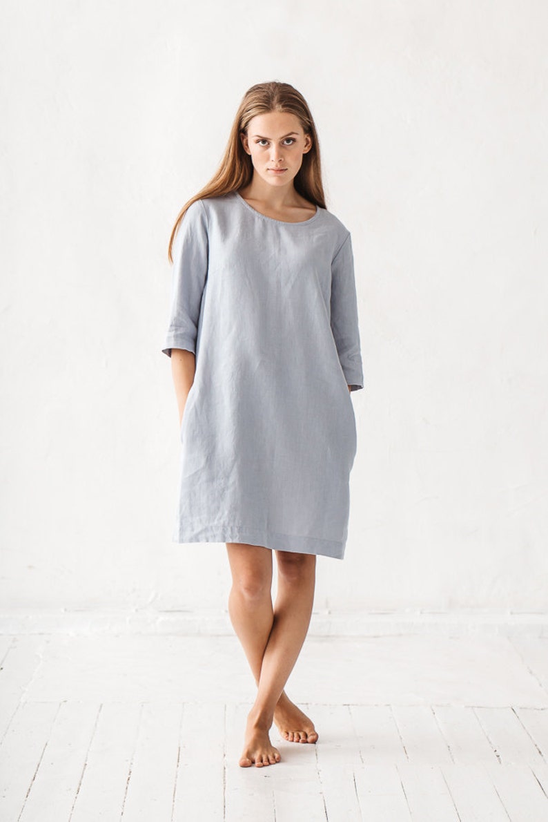 Janid dress / Shift dress / Linen simple dress / Basic linen | Etsy