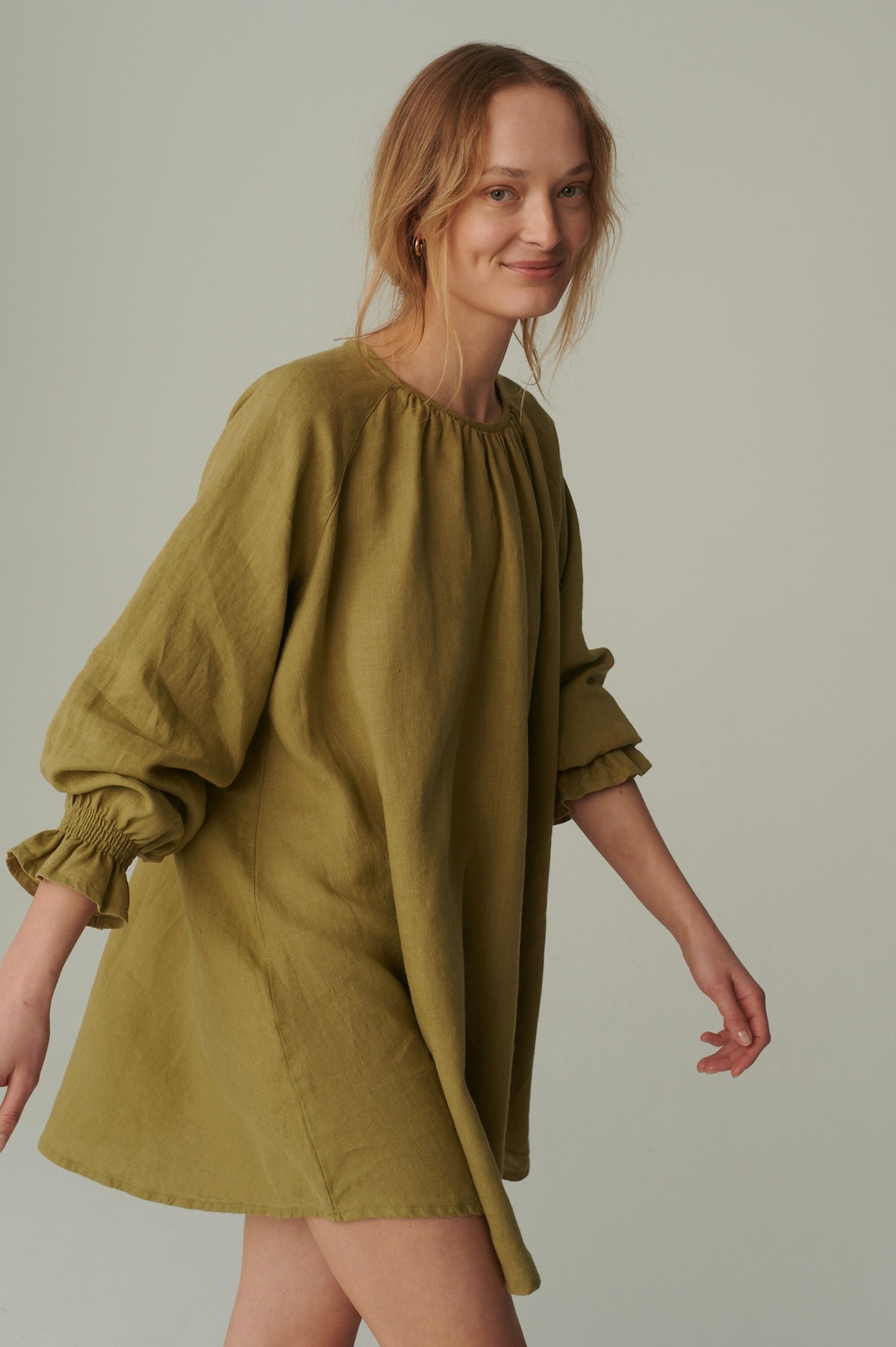 CA Everyday Dress - Linen Olive