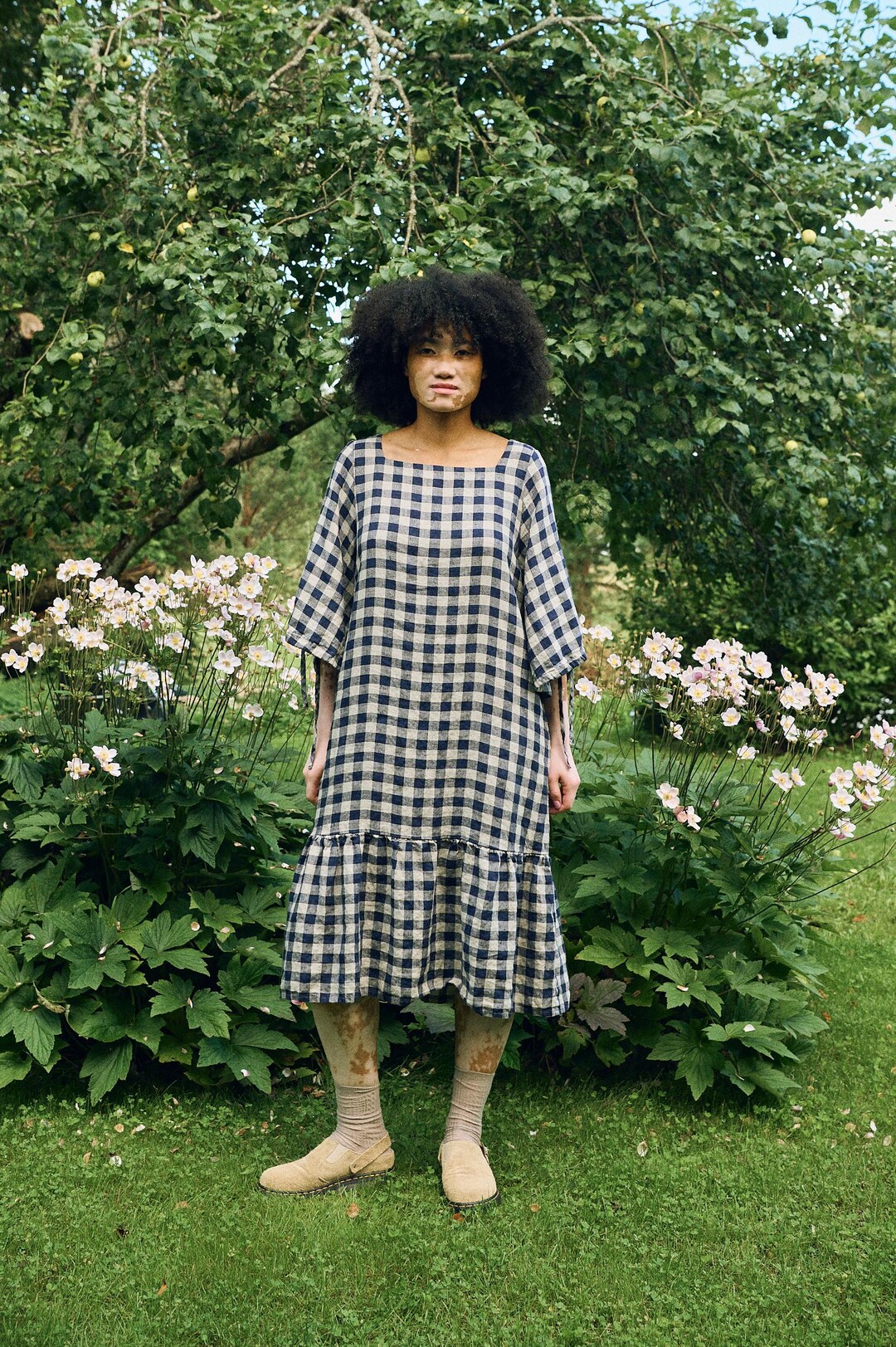 Ready to ship - Vilte navy blue gingham linen dress - linen dress - Fall linen dress - Long linen dress - Maxi dress - Oversized dress Ready to ship - Vilte navy blue gingham linen dress - linen dress - Fall linen dress - Long linen dress - Maxi dress - Oversized dress