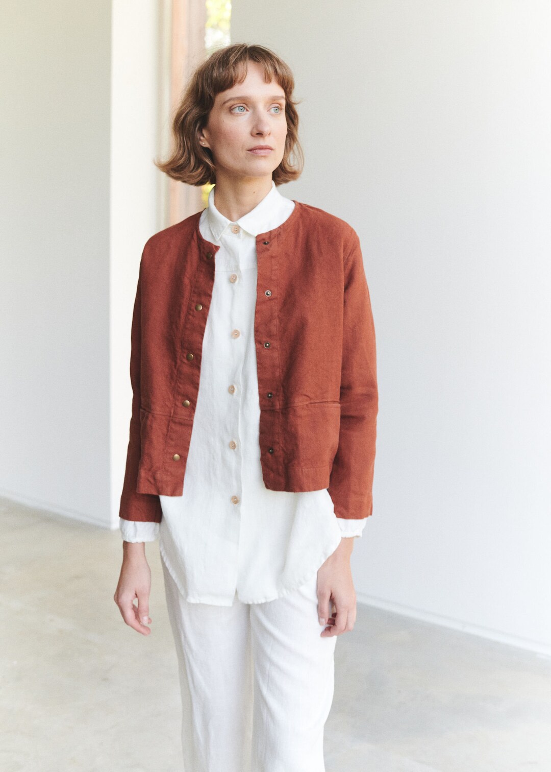 ジャケット・アウター Foremost heavy linen French Jacket il_1080xN.2612759621_86p7.jpg