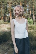 Malibu milky white top - Linen top - Linen blouse - Linen tank top - Linen crop top product logo