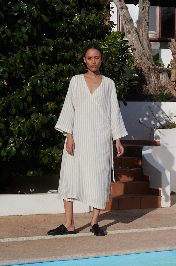 striped linen wrap dress Buy Ro&Zo Green Stripe Linen Wrap Dress from Next USA