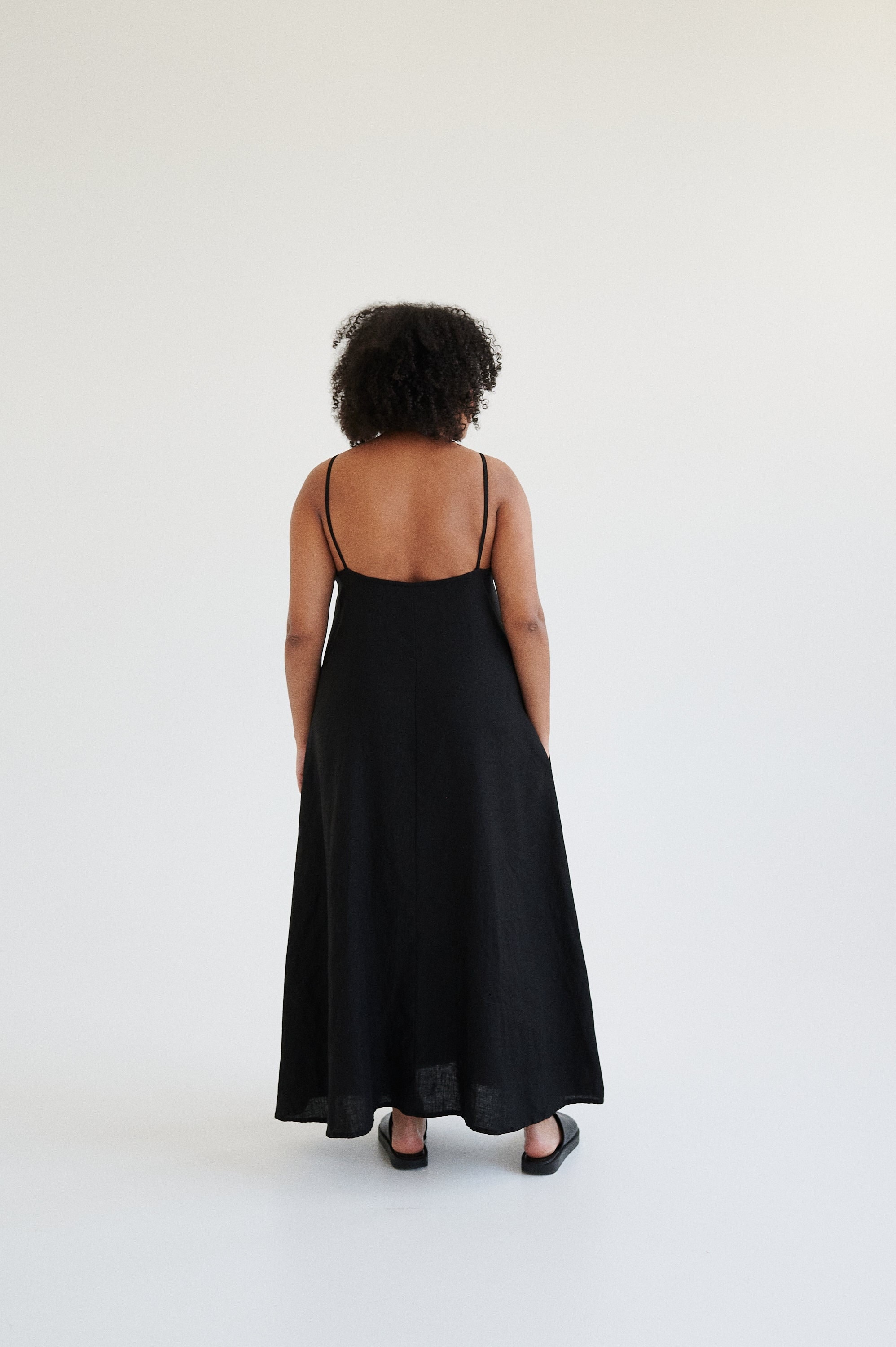 black spaghetti strap dress flowy SPAGHETTI STRAP POLY CREPE MAXI DRESS | CULT MIA