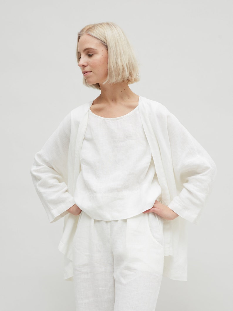 Juta Milky White Jacket Oversized Linen Jacket Linen Coat - Etsy Australia