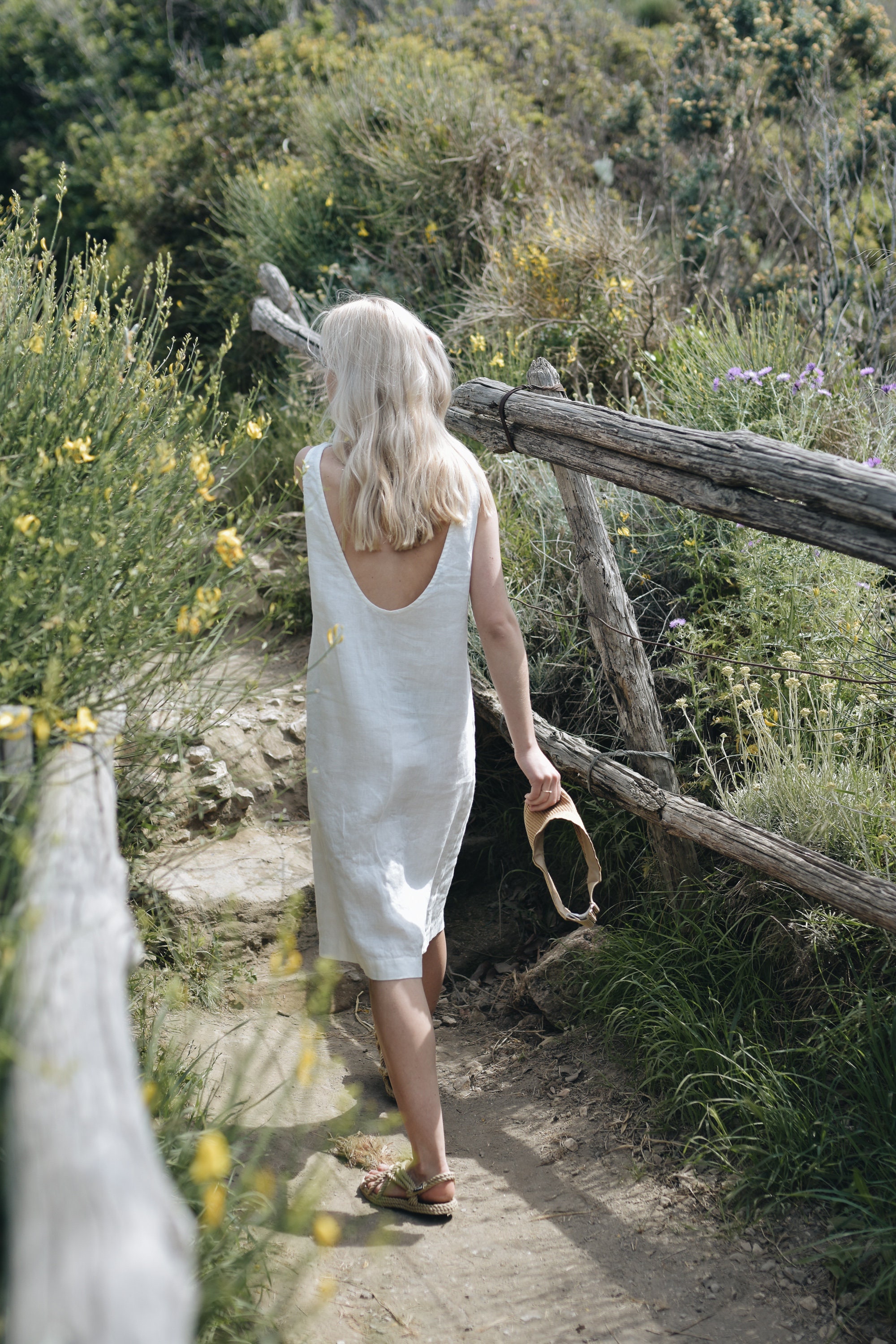 Monstera milky white dress - Linen dress - Summer dress - Simple linen dress - Tank top dress - Loose linen dress - Linen tunic
