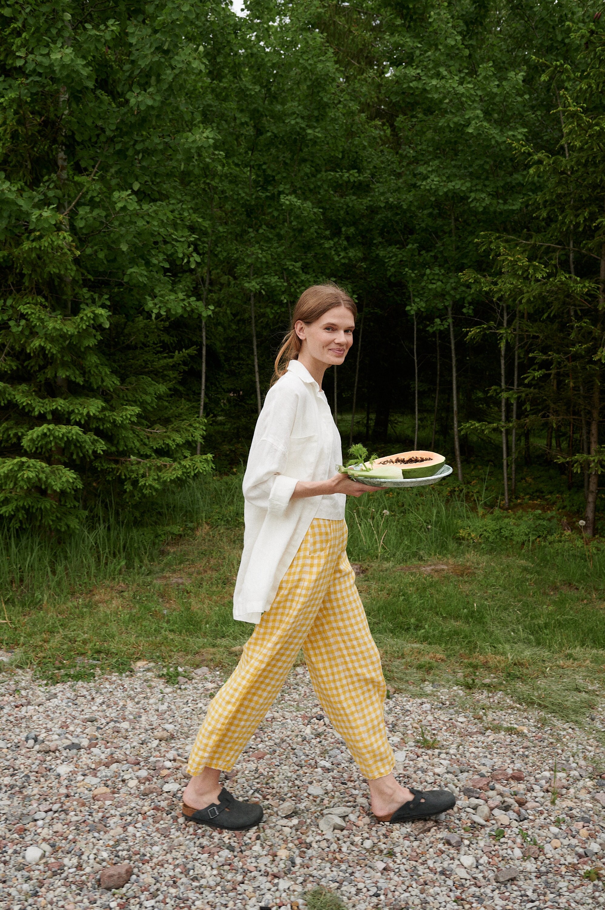 パンツ fig London DECO woolmood apron pants fig London（フィグロンドン）の「DECO woolmood apron pants
