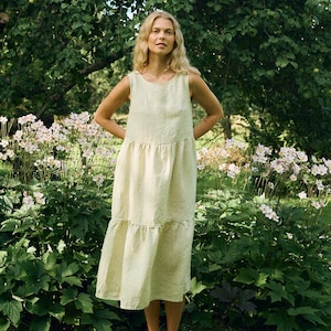 not perfect linen smock dress Maxi SMOCK loose linen dress