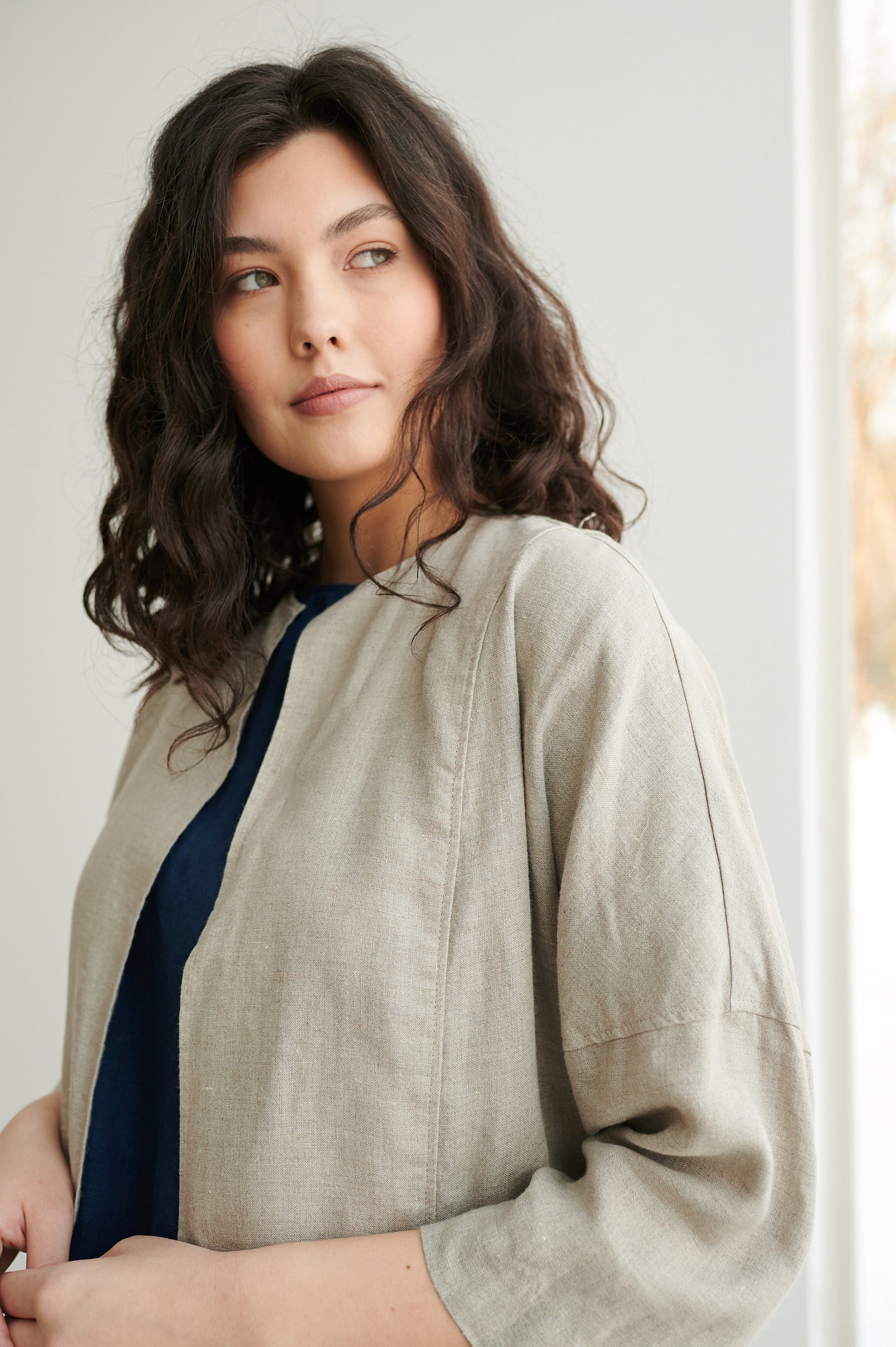 Juniper natural grey jacket Linen jacket Linen coat Etsy