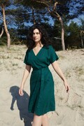 Mimosa emerald green dress - Wrap linen dress - Maternity linen dress - Oversized linen dress - Summer dress - Linen dress product logo