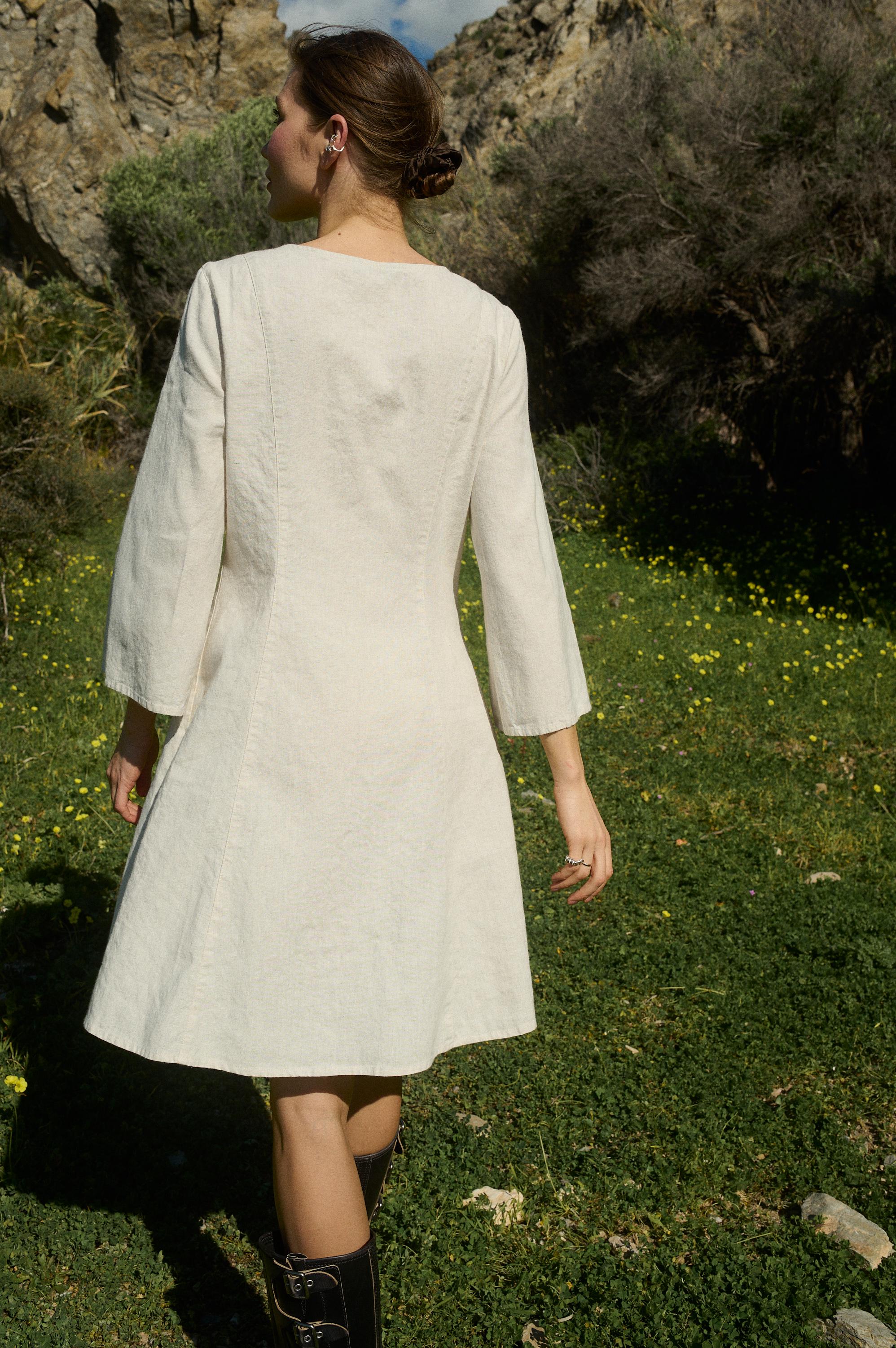 sierra embroidered cotton summer day dress White Embroidered Cotton Dress VITA GRACE