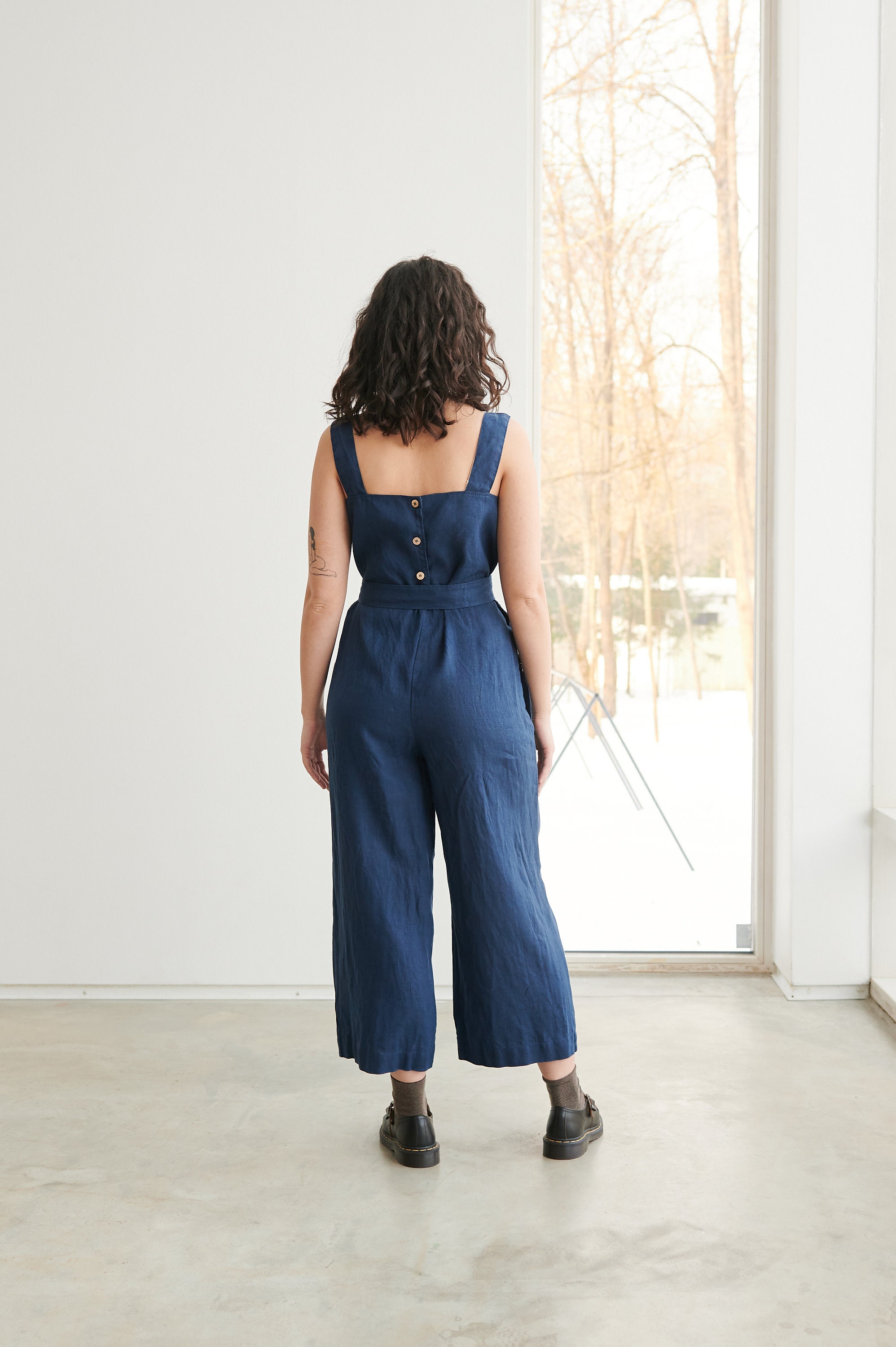ロンパース・カバーオール house on the hill Jumpsuit Navy Stripe70 ロンパース・カバーオール house on the hill Jumpsuit Navy