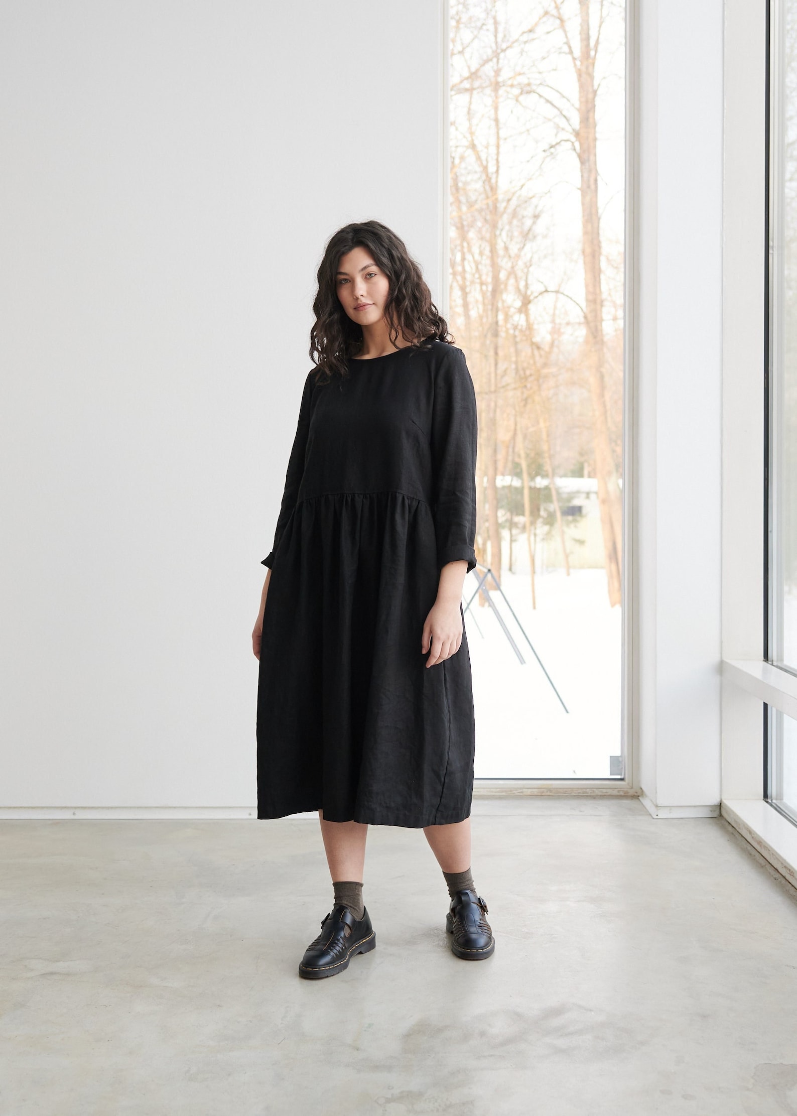 Alice Black Dress Long Linen Dress Maxi Linen Dress Soft - Etsy