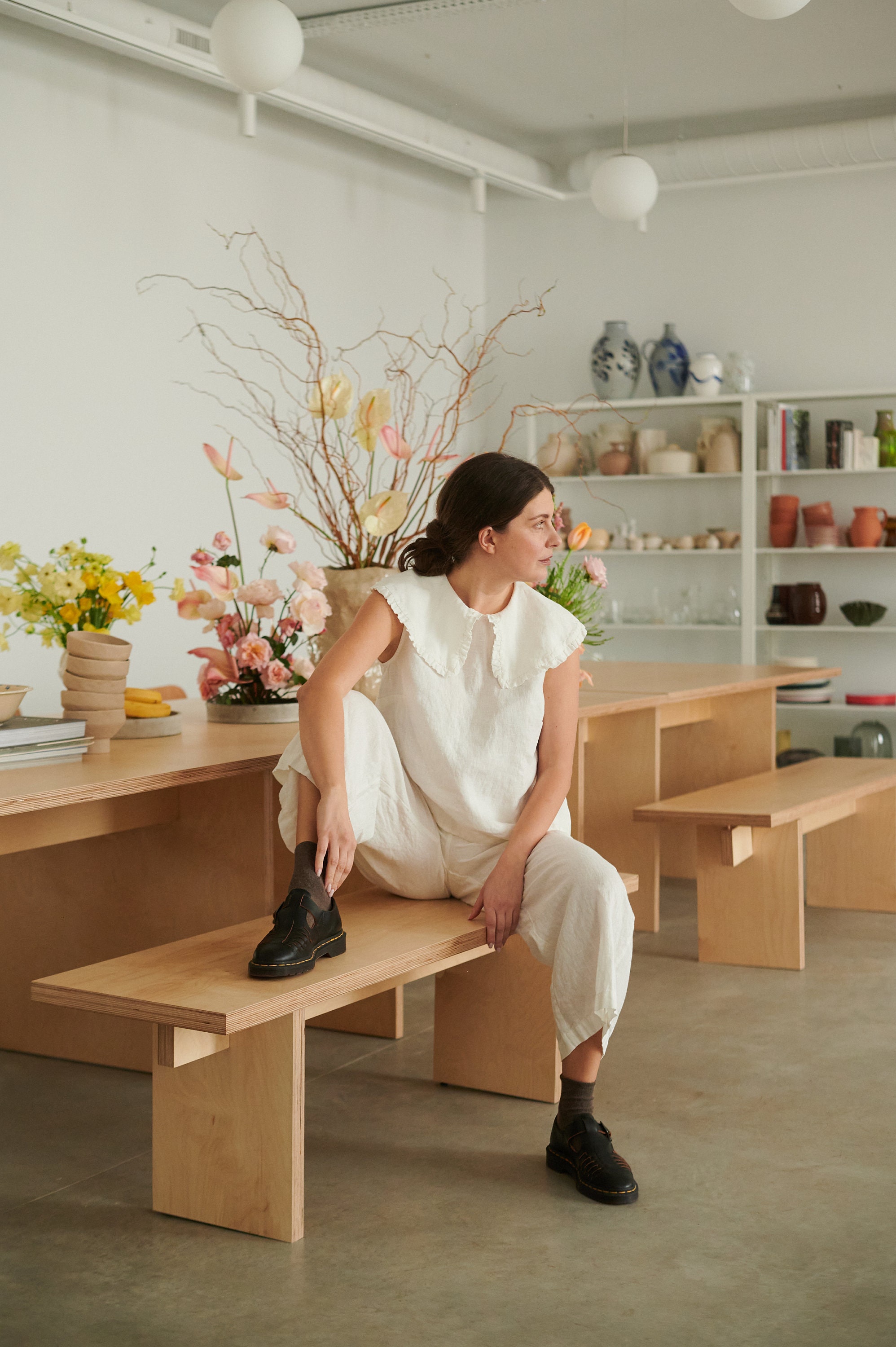 Martha milky white blouse - White linen top - Linen top - Linen blouse - Basic linen top