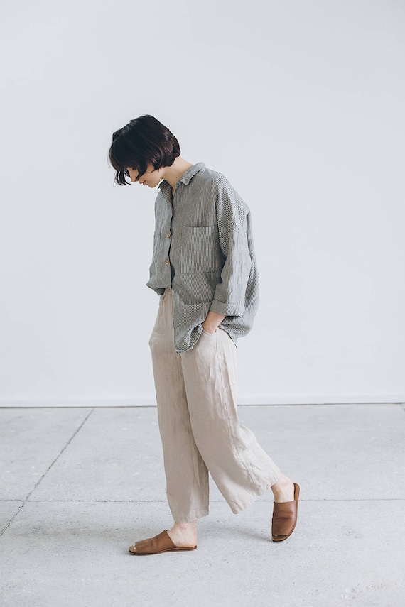 トップス Let LOOSE THOUGHTFUL LINEN SHIRT トップス Let LOOSE THOUGHTFUL LINEN SHIRT Loose Linen Shirt