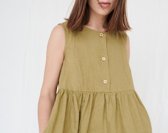 Joy olive dress - Maternity linen dress - Long linen dress - Maxi linen dress - Soft linen dress