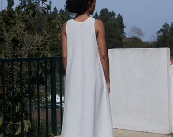 Ready to ship - Alba milky White linen dress - Soft linen dress - Maxi dress - Minimal linen dress - linen dress - Summer dress
