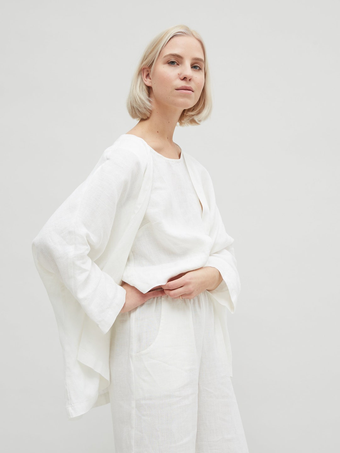【INCHANT ME】[summer] Nature Linen Single Loose Fit Jacket Summer/Interseasonal Recommendation] Freeze Single Oversized