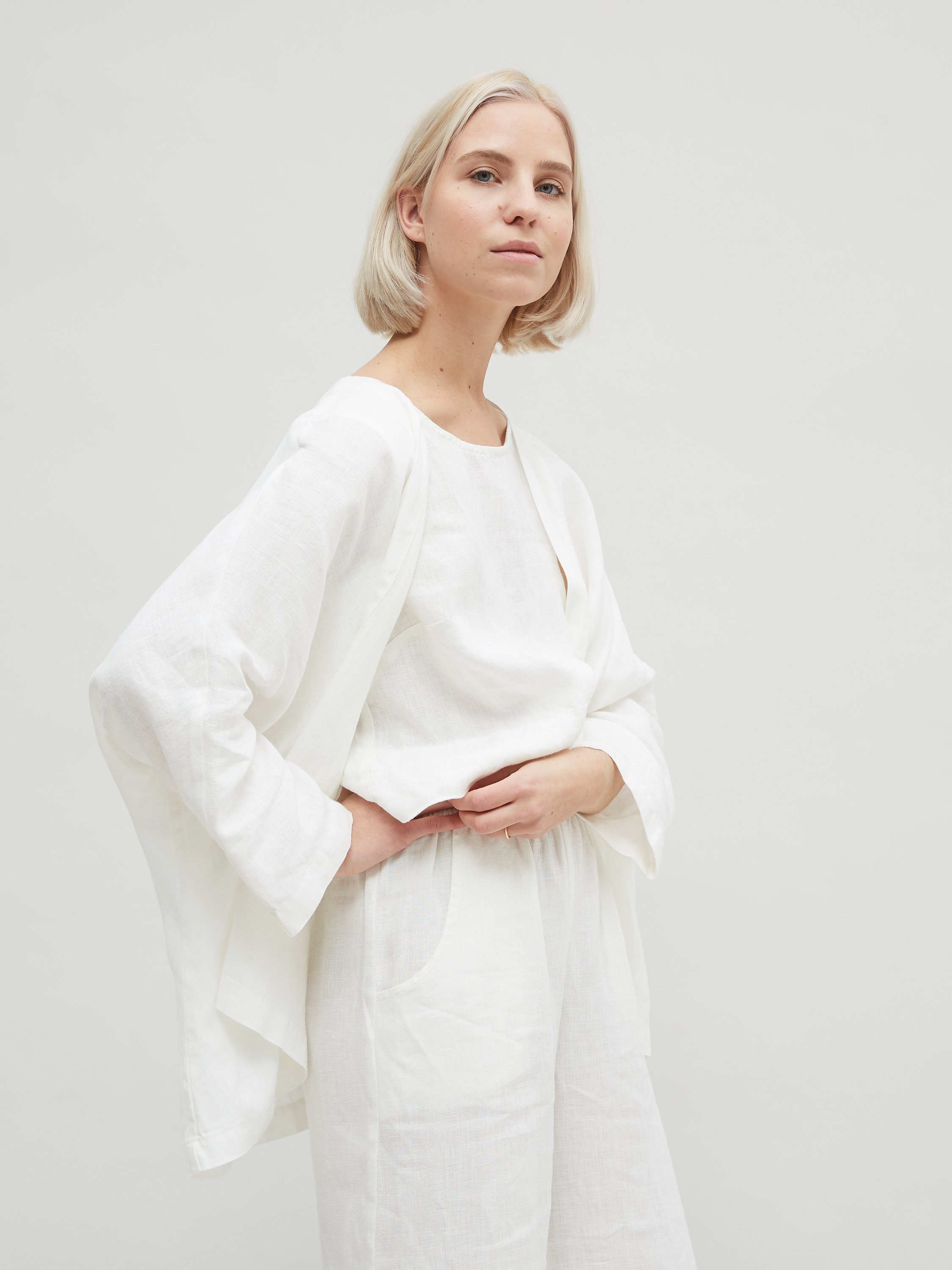 Juta Milky White Jacket Oversized Linen Jacket Linen Coat - Etsy UK