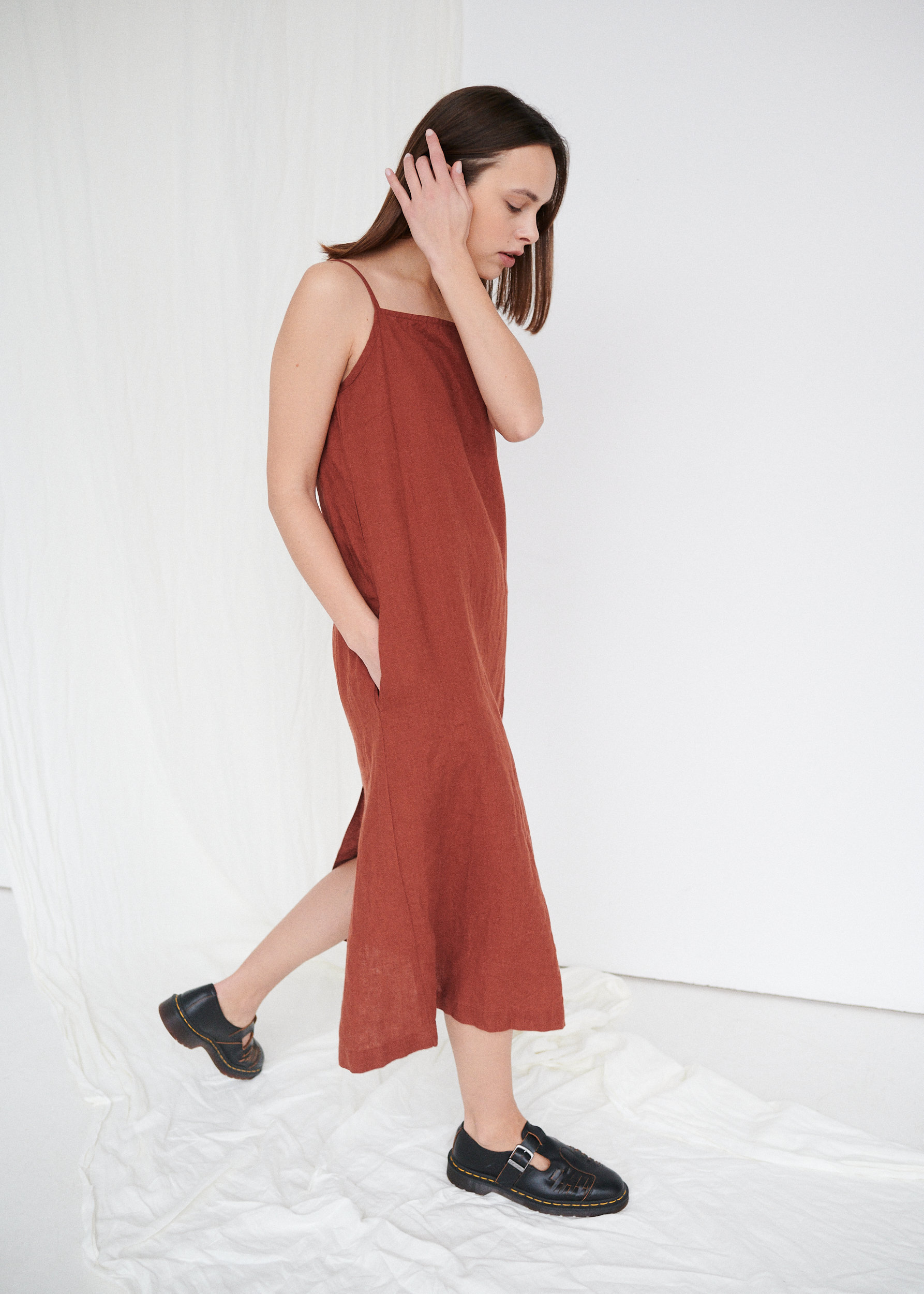 Terracotta textured dress main image 1