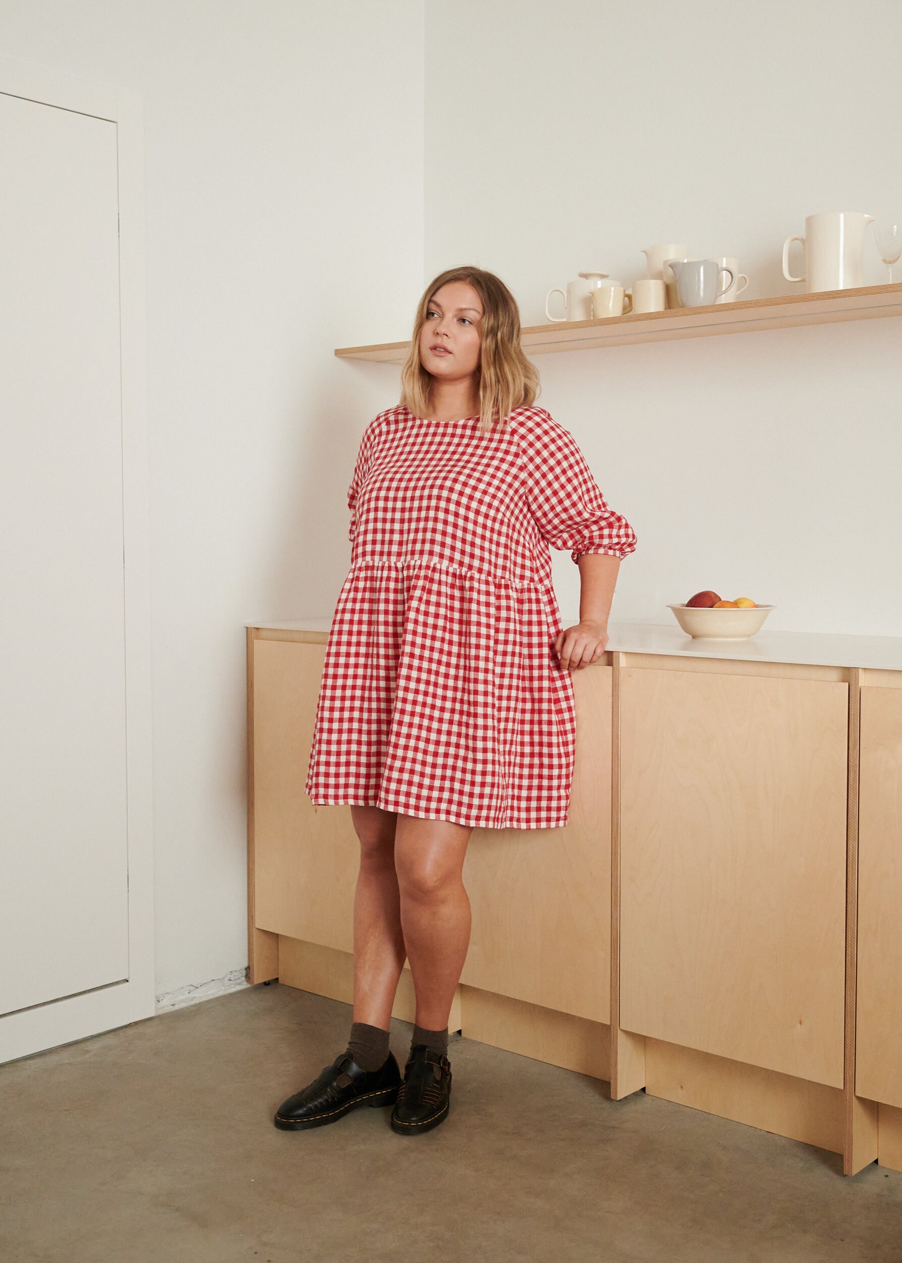 chinese dress ladies Everything She Does Red Gingham Sleeveless Midi Dress
