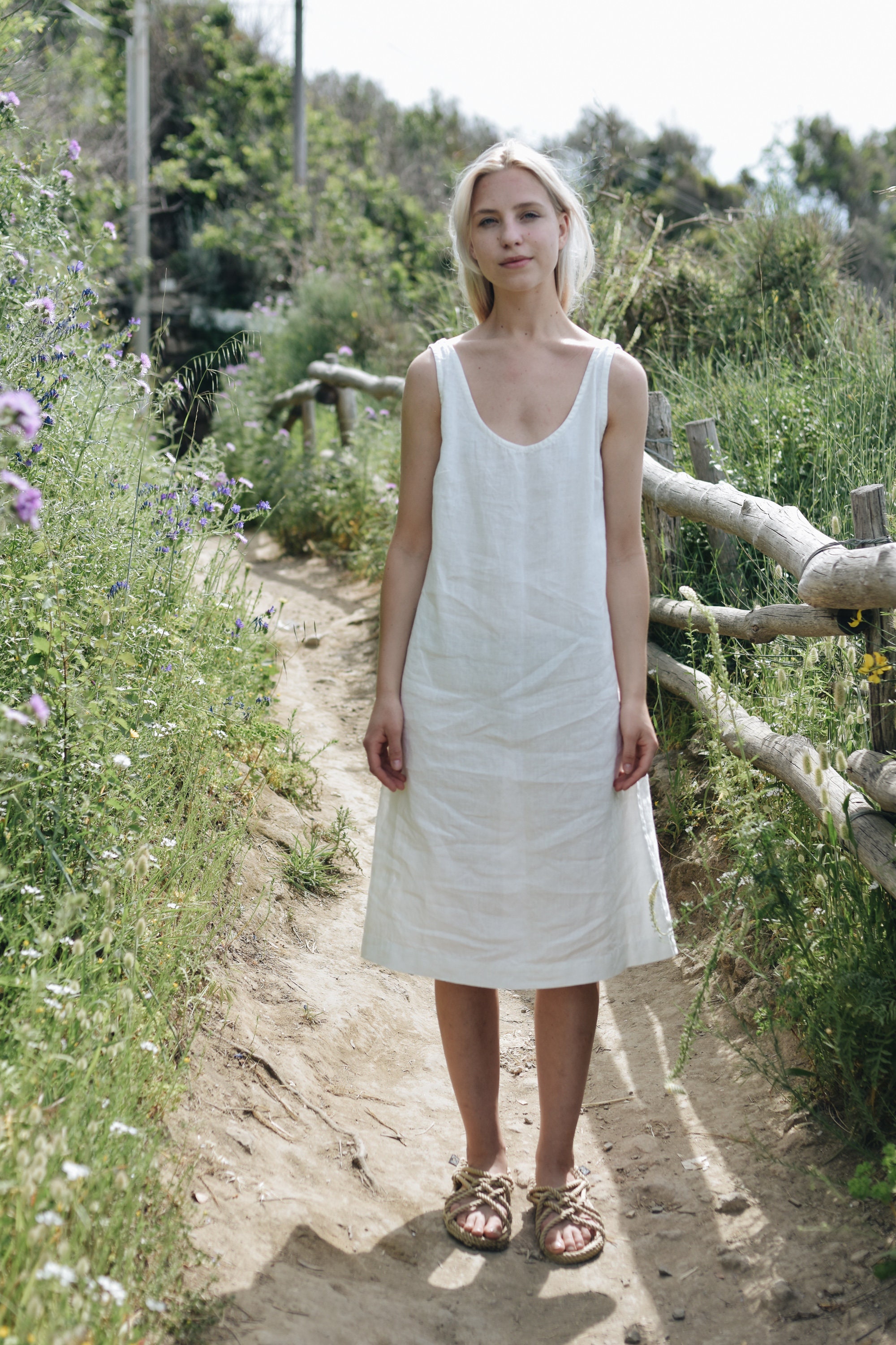 22-Terre Women's Dress in Milky White