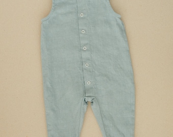 Unisex linen baby jumpsuit