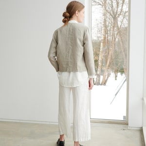 Francis Natural Grey Jacket - Medium Weight Linen Jacket - Linen Jacket ...