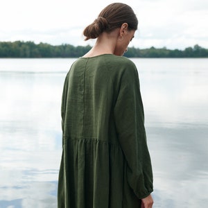 Oversized Linen Dress | Green